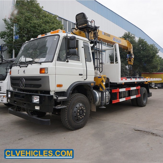 5t 3arms Emergency Vehicle Flatbed Wrecker Tow Truck Mounted Crane Image1