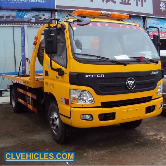 Foton 4ton Light Duty Road Recovery Vehicle Flatbed Wrecker Tow Truck Image1
