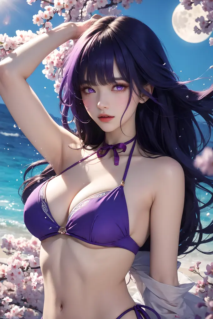 AI绘画 原神-雷电将军泳装6K高清美图 20P 【500M】